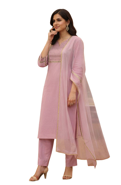 Women Printed Regular Kurta with Trousers & Dupatta