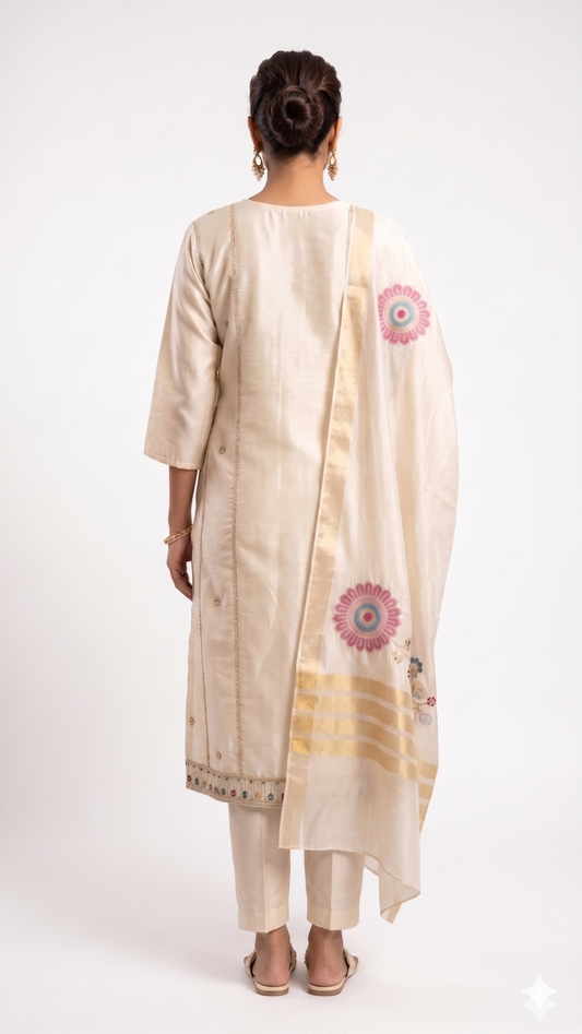 Kurta set- Women-Beige