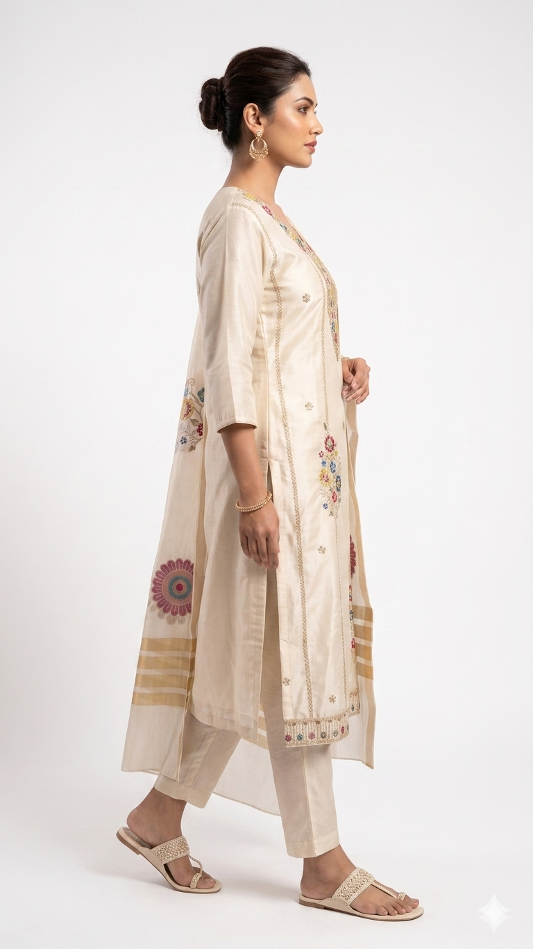 Kurta set- Women-Beige