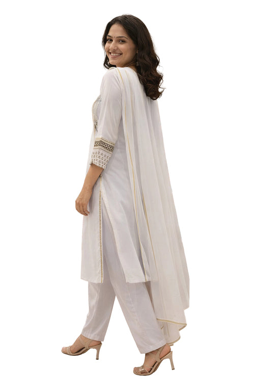 Women Printed Regular Kurta with Trousers & Dupatta