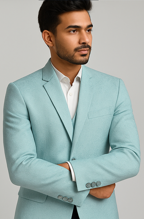 Mint Green Textured Blazer