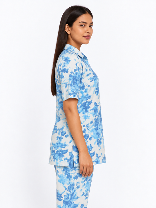 Sky Bloom Cotton Co-ord Set