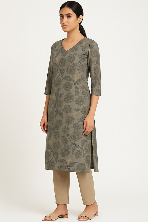 Sage Bloom Embroidered Kurta
