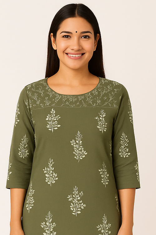Meadow Mist Cotton Kurtha