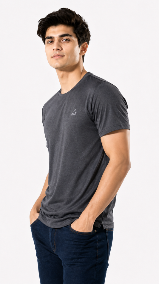 Mens Power Brand PowerDry Performance T-Shirt- Jet Black