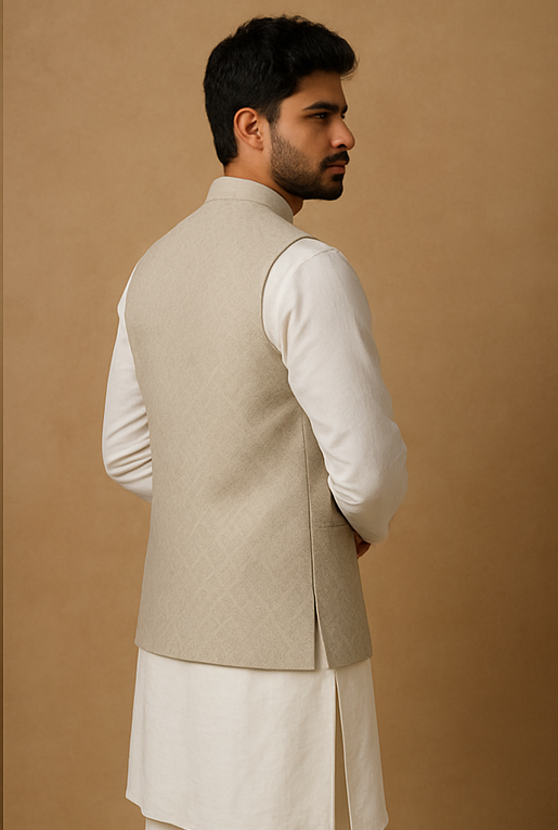 Sandstone Weave Custom Ethnic Waistcoat