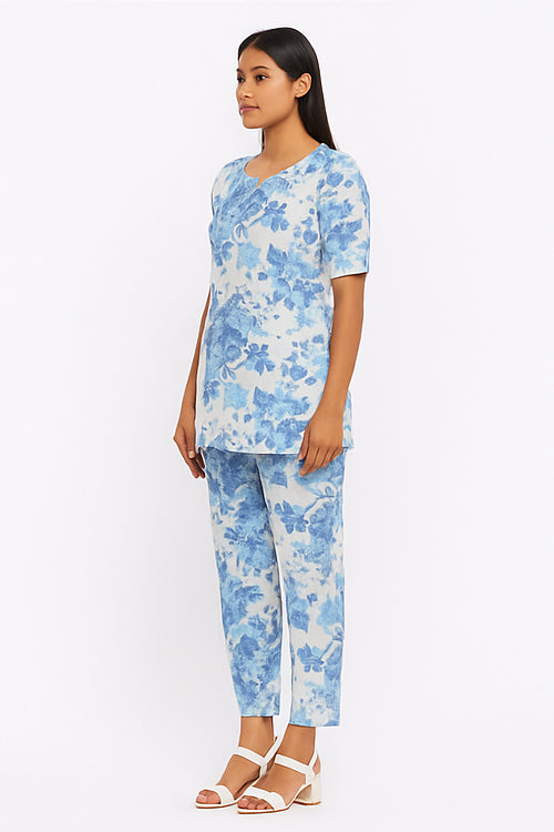 Sky Bloom Cotton Co-ord Set