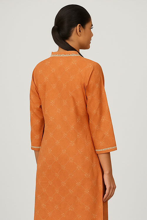Surya Rust Cotton Kurtha