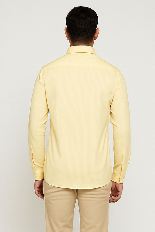 Lemon Yellow Pinstripe Formal Shirt
