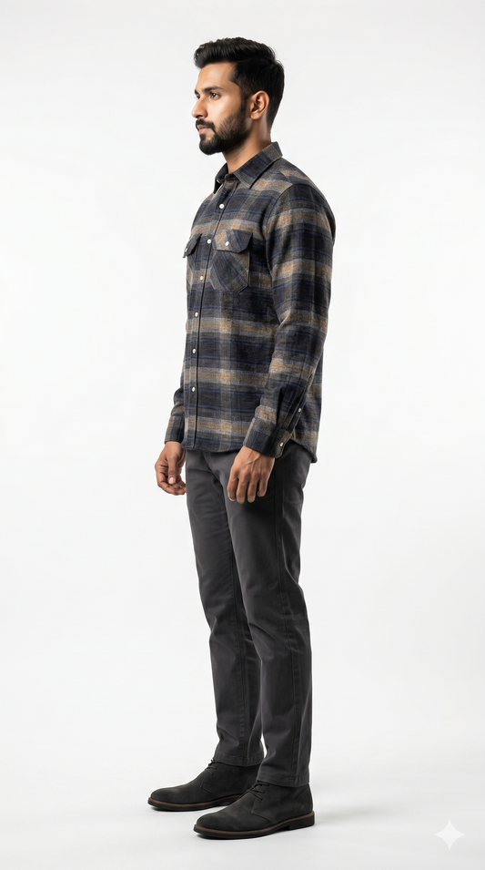 The Charcoal & Mustard Plaid Flannel Shirt