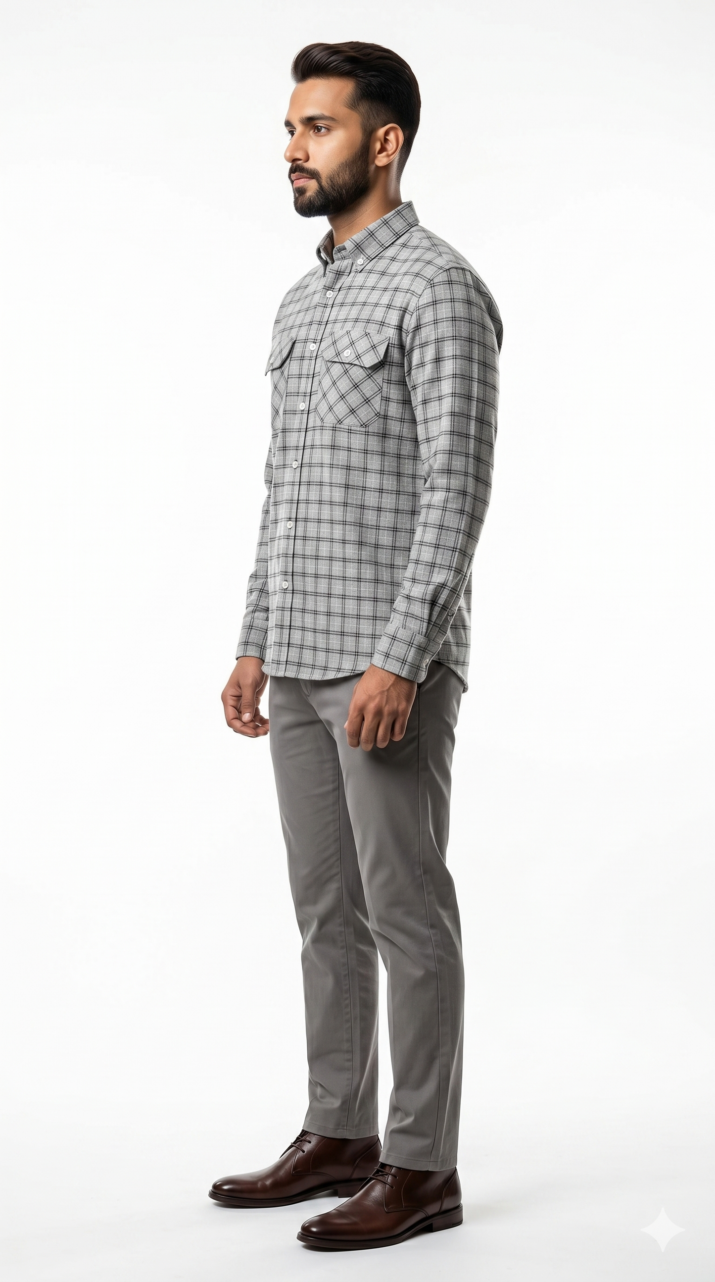 Everyday Light Grey Plaid Flannel