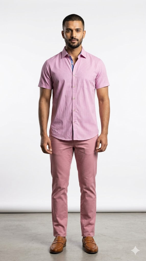 Men's Pink Micro Shirt