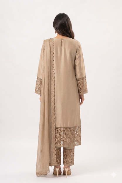 Kurta set-Women-Beige