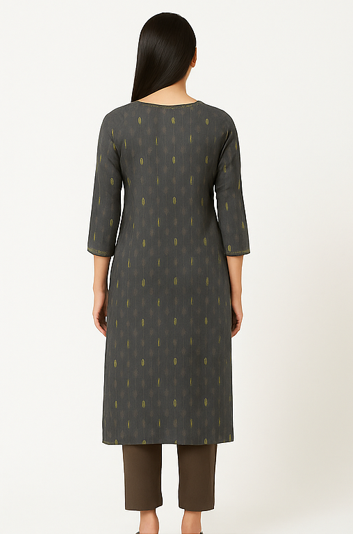 Nira Olive Ikat Kurta