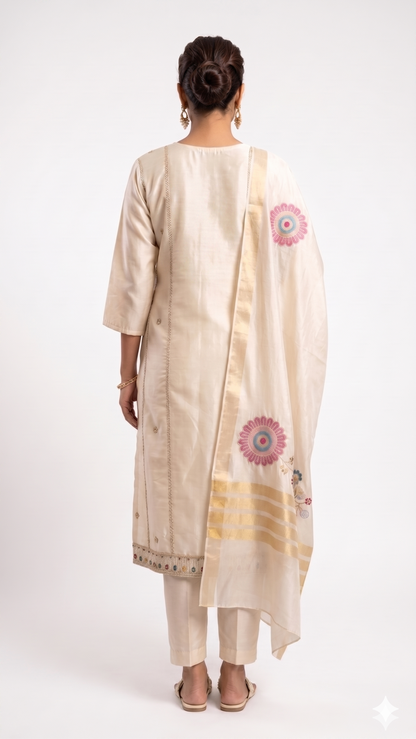 Kurta set- Women-Beige