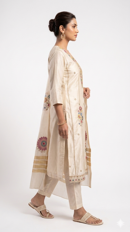 Kurta set- Women-Beige
