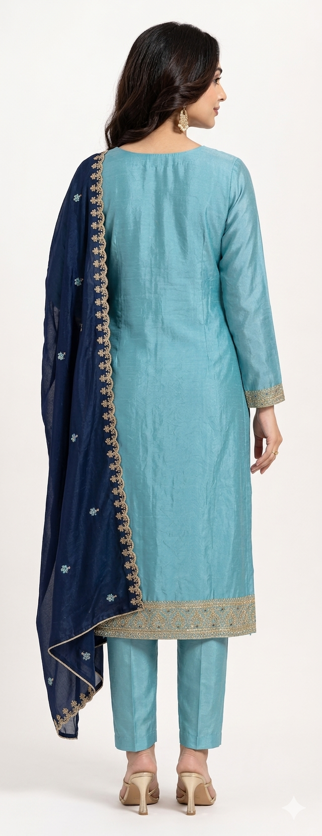 Kurta set-Women-Carolina Blue