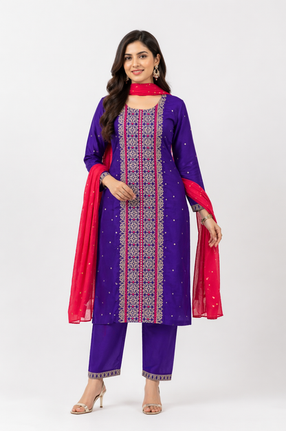 Kurta set- Women-Purple