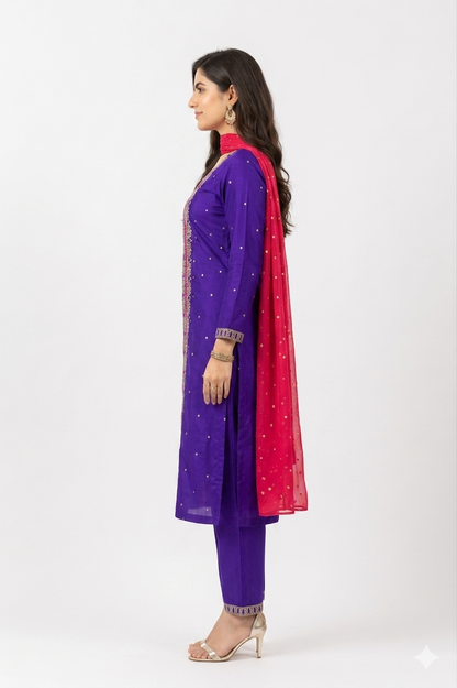 Kurta set- Women-Purple