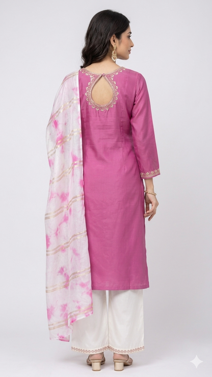Kurta set-Women-Pink
