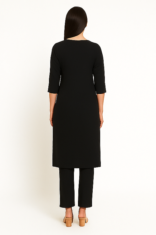 Black Embellished Kurta