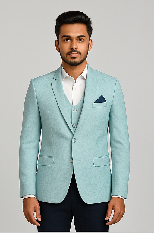 Mint Green Textured Blazer