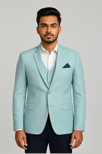 Mint Green Textured Blazer