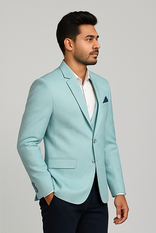 Mint Green Textured Blazer