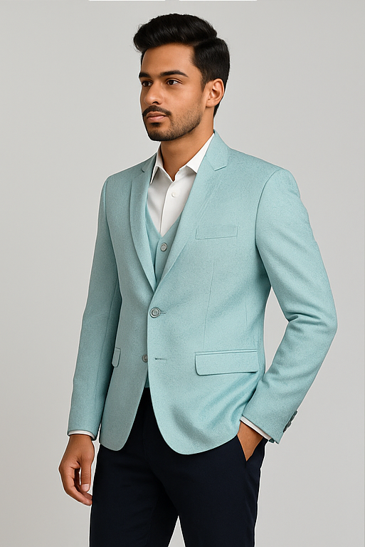 Mint Green Textured Blazer