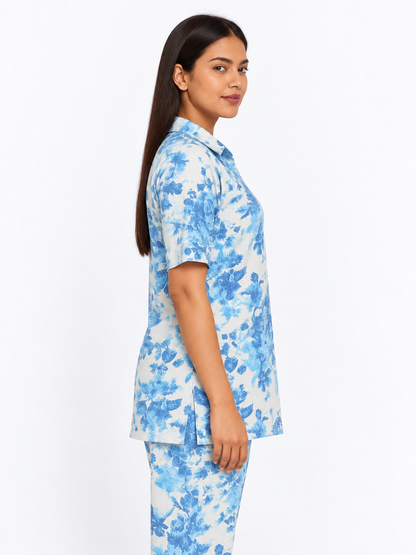 Sky Bloom Cotton Co-ord Set