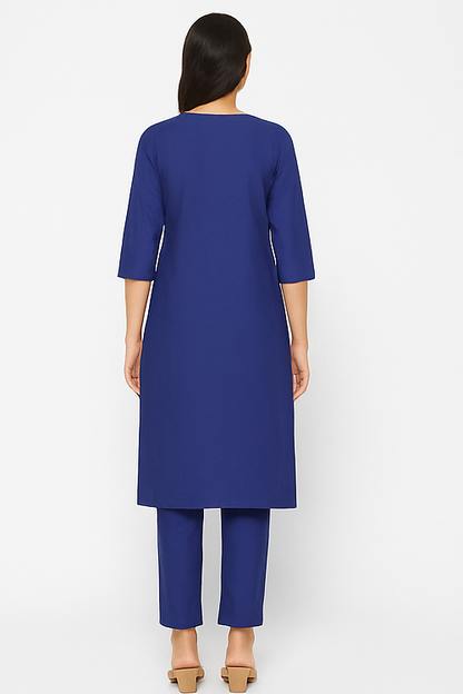 Royal Blue Embroidered Kurta