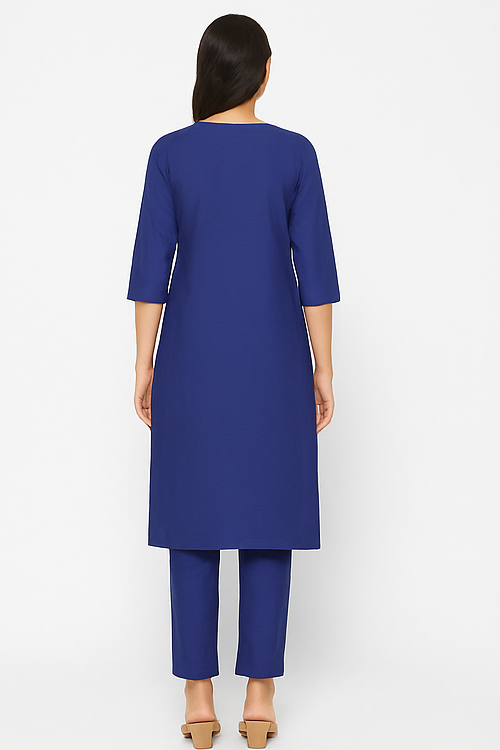 Royal Blue Embroidered Kurta