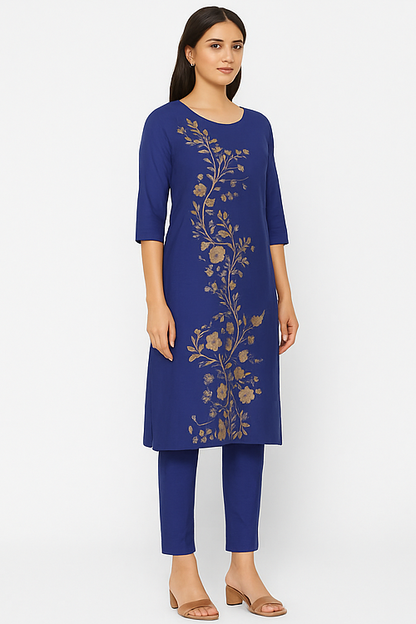 Royal Blue Embroidered Kurta