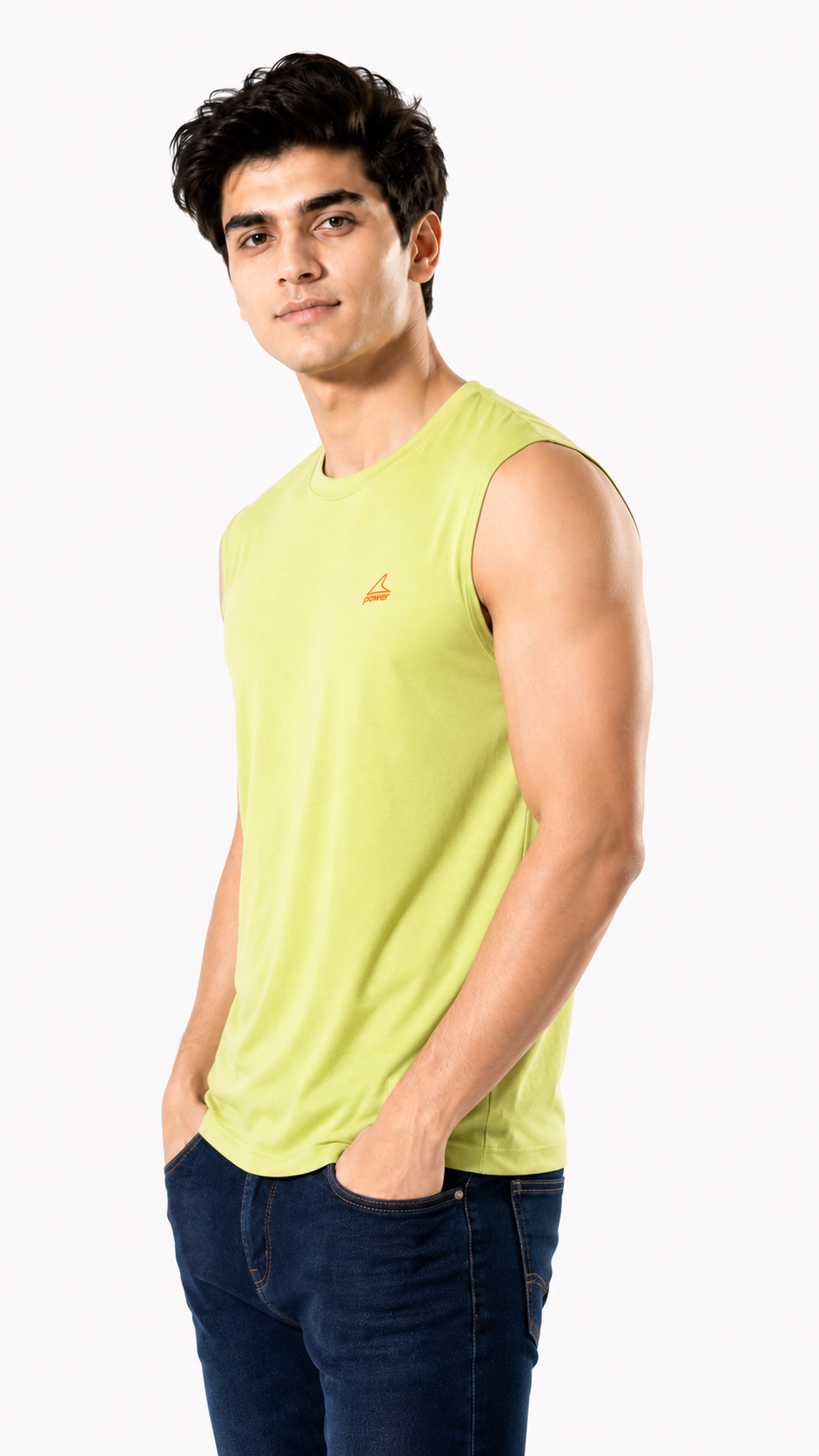 Men's Power Brand Men's Active Sleeveless- Lime Green