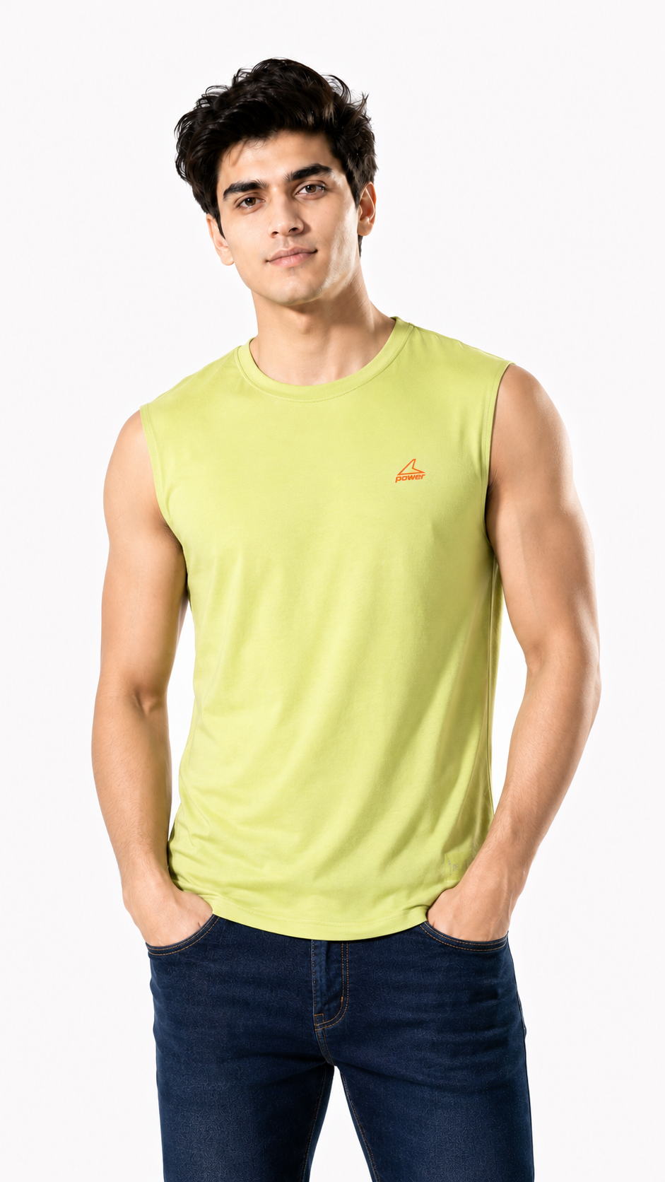 Men's Power Brand Men's Active Sleeveless- Lime Green