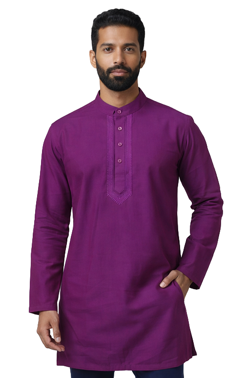 deep purple solid kurta
