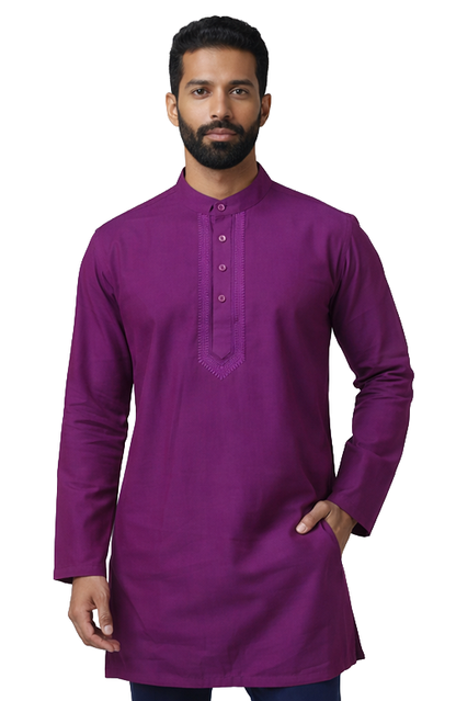 deep purple solid kurta