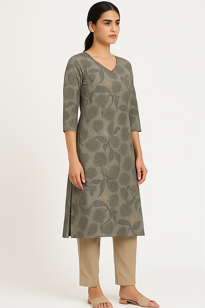 Sage Bloom Embroidered Kurta