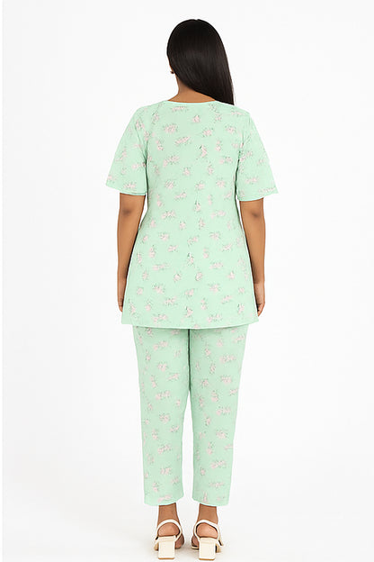 Mint Blossom Cotton Co-ord Set