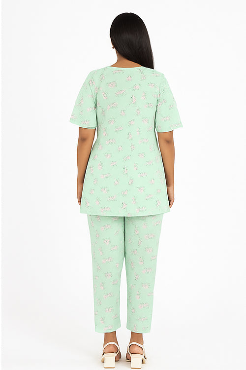 Mint Blossom Cotton Co-ord Set