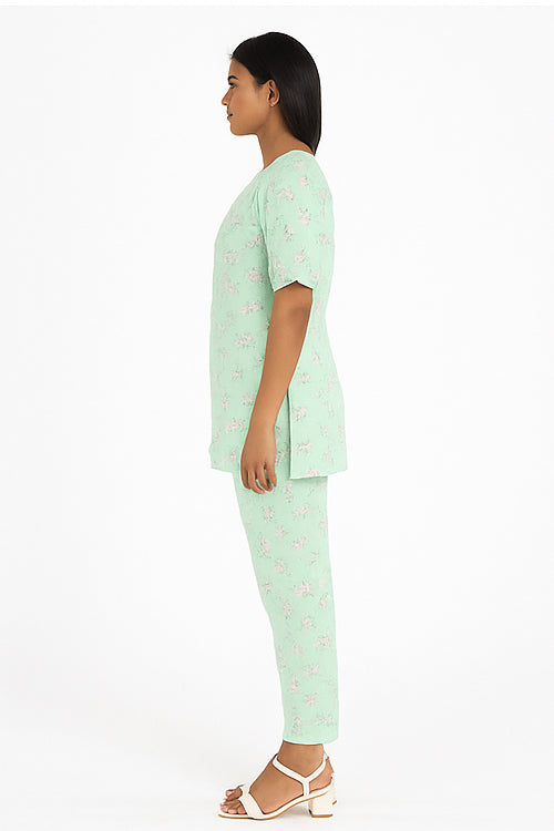 Mint Blossom Cotton Co-ord Set