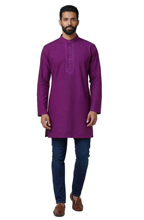 deep purple solid kurta