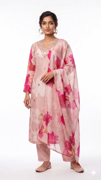 Kurta set Pink Floral