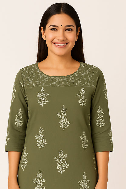 Meadow Mist Cotton Kurtha