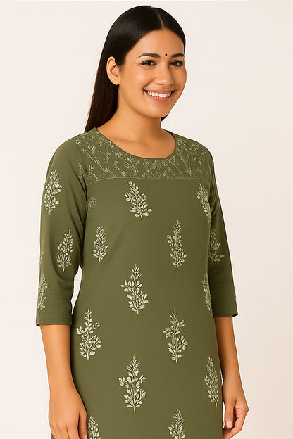 Meadow Mist Cotton Kurtha