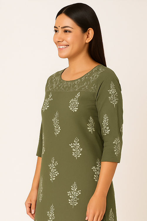 Meadow Mist Cotton Kurtha