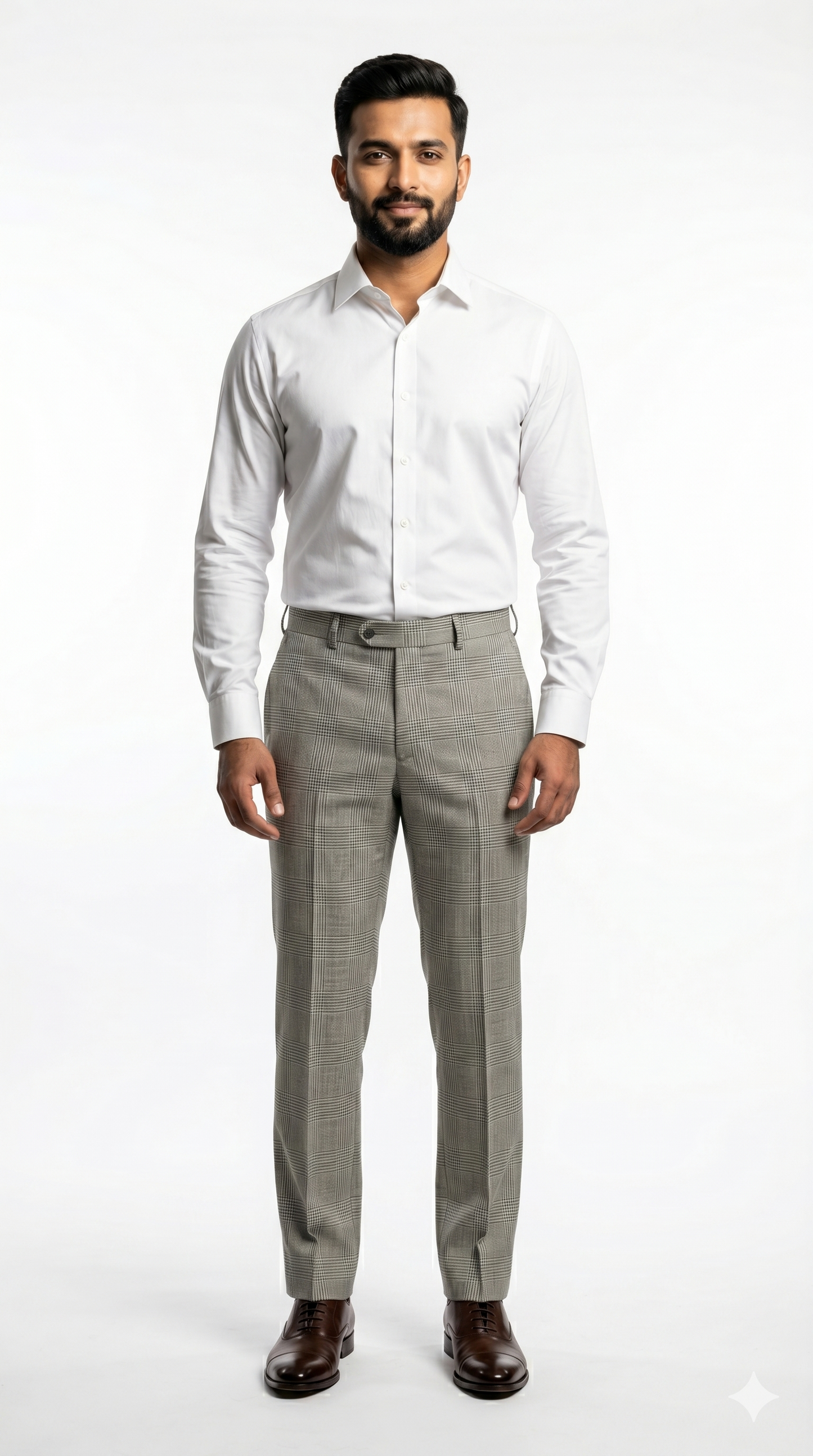 Pants Men- Silver Ash Grey Check