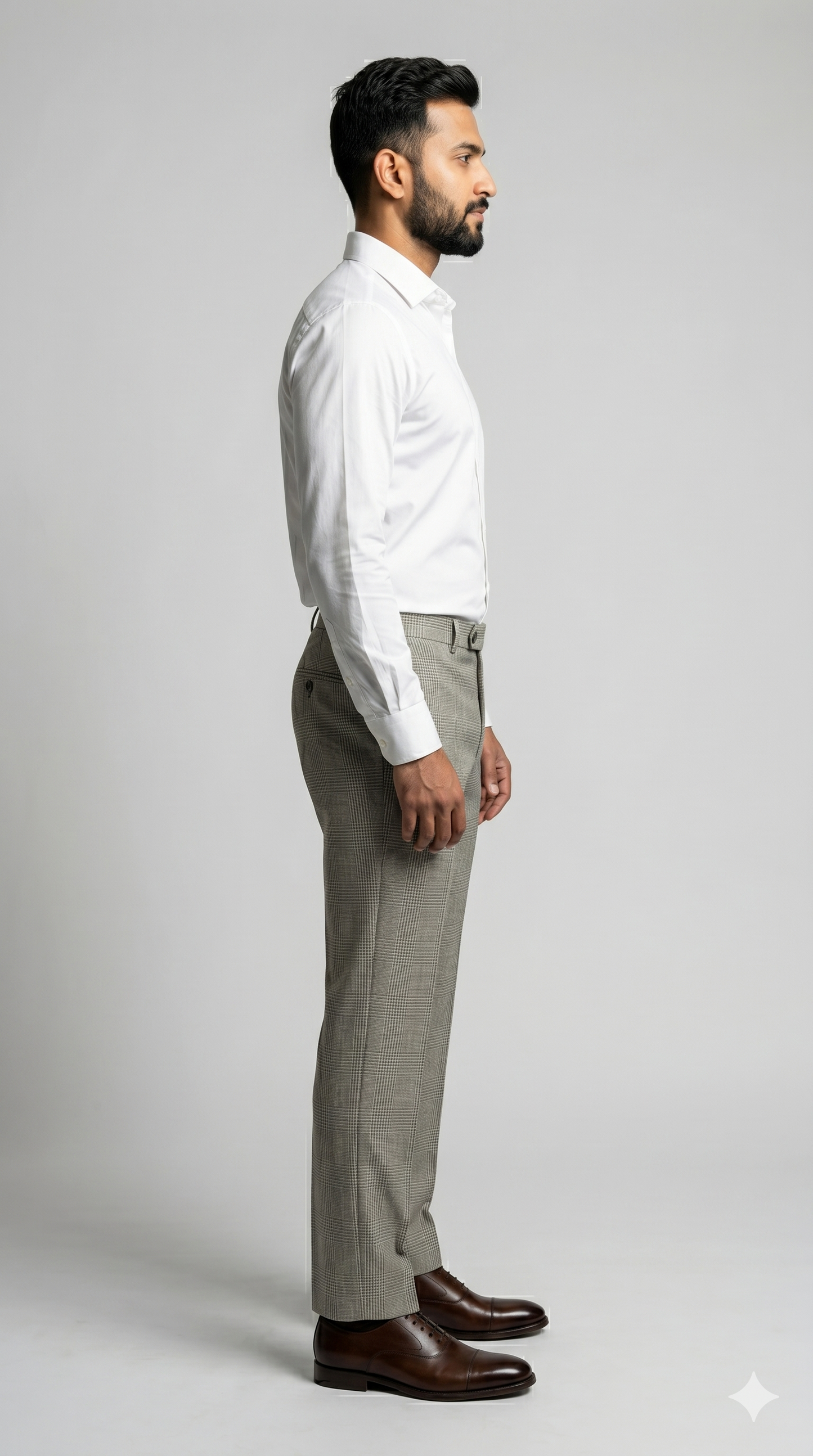 Pants Men- Silver Ash Grey Check