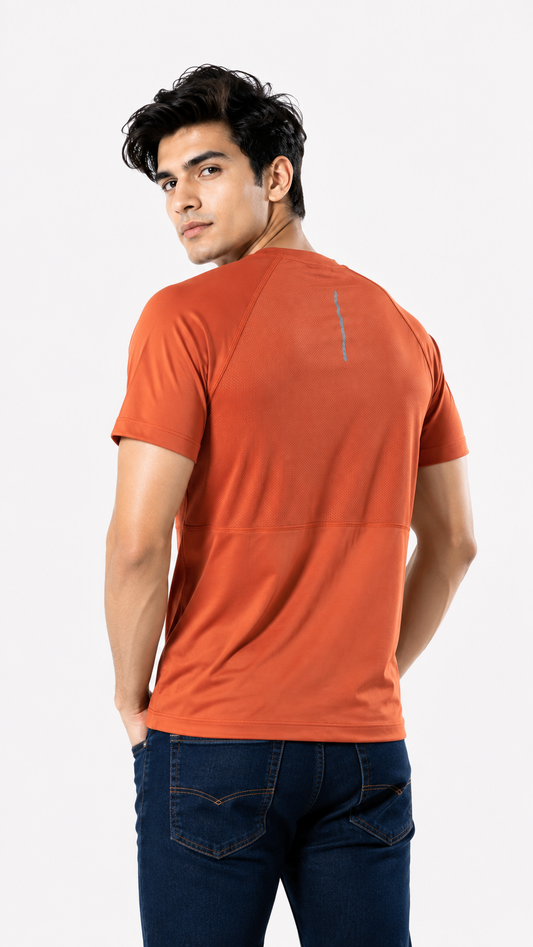 Power Men's Performance Crew Neck T-Shirt – Rust Orange