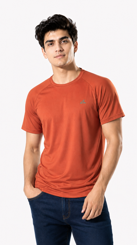Power Men's Performance Crew Neck T-Shirt – Rust Orange